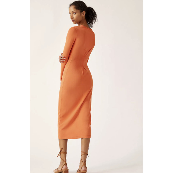 NEW Anthropologie Mango Tie-Front Sweater Midi Dress - M - Picture 2 of 4